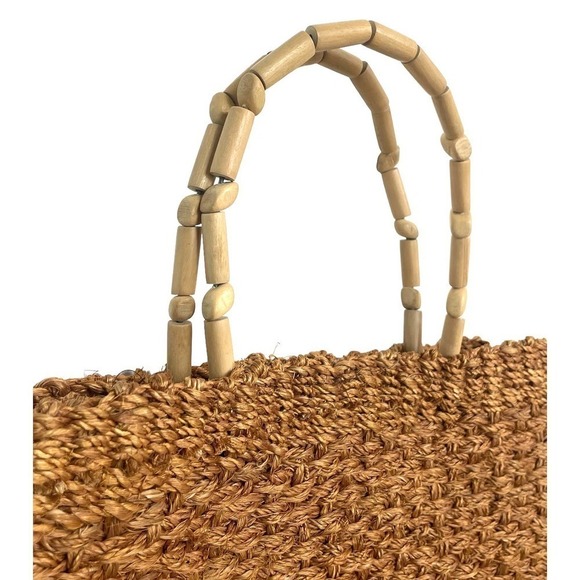 Boho Woven Straw Purse Beach Vacation Tan Bag Resort Tropical - Picture 4 of 12